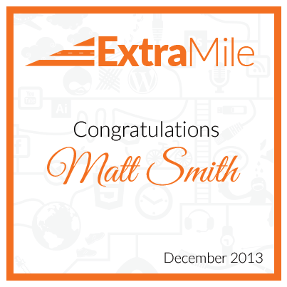 Extra Mile Award Matt