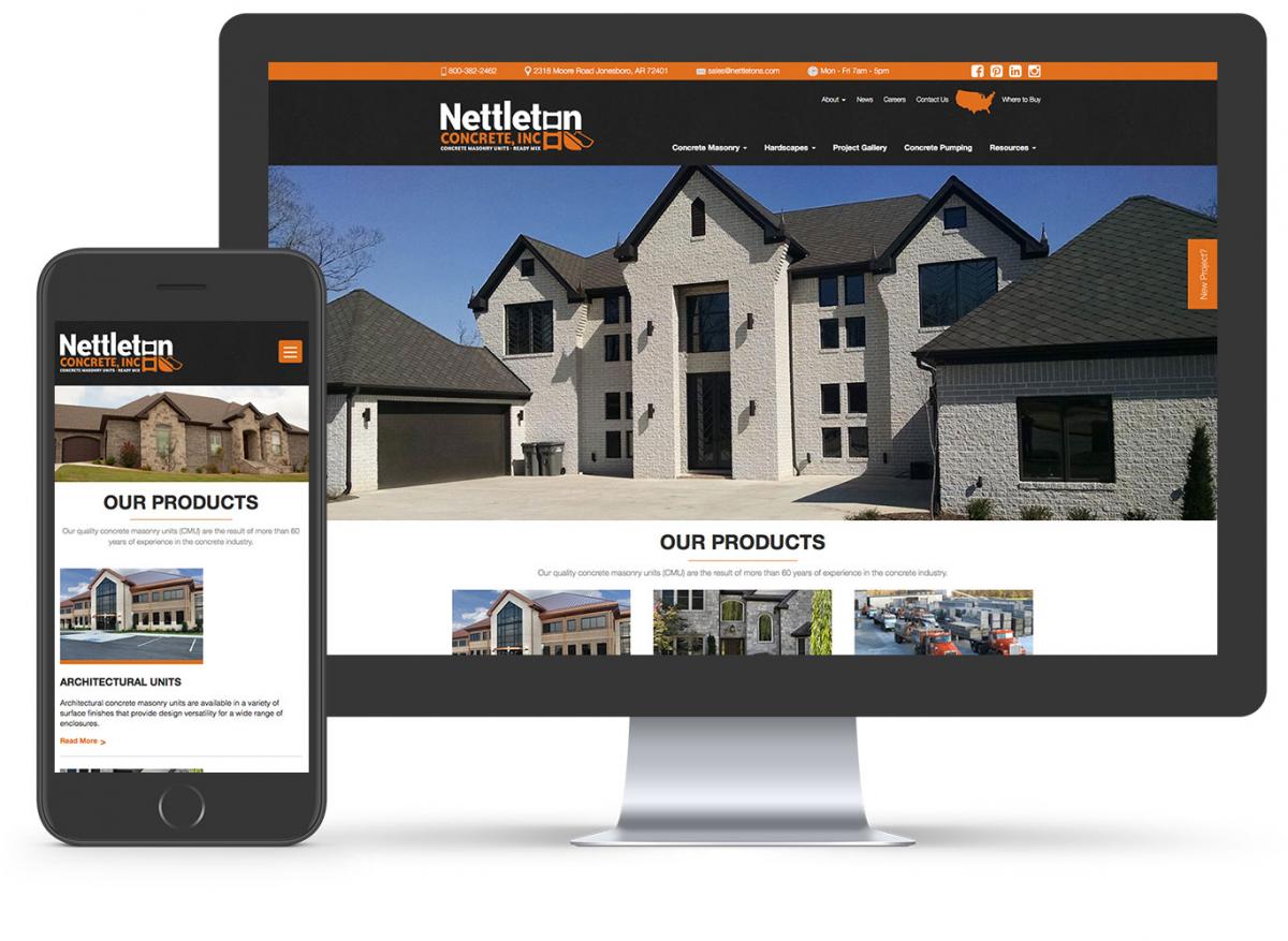 Nettleton Concrete website mockup