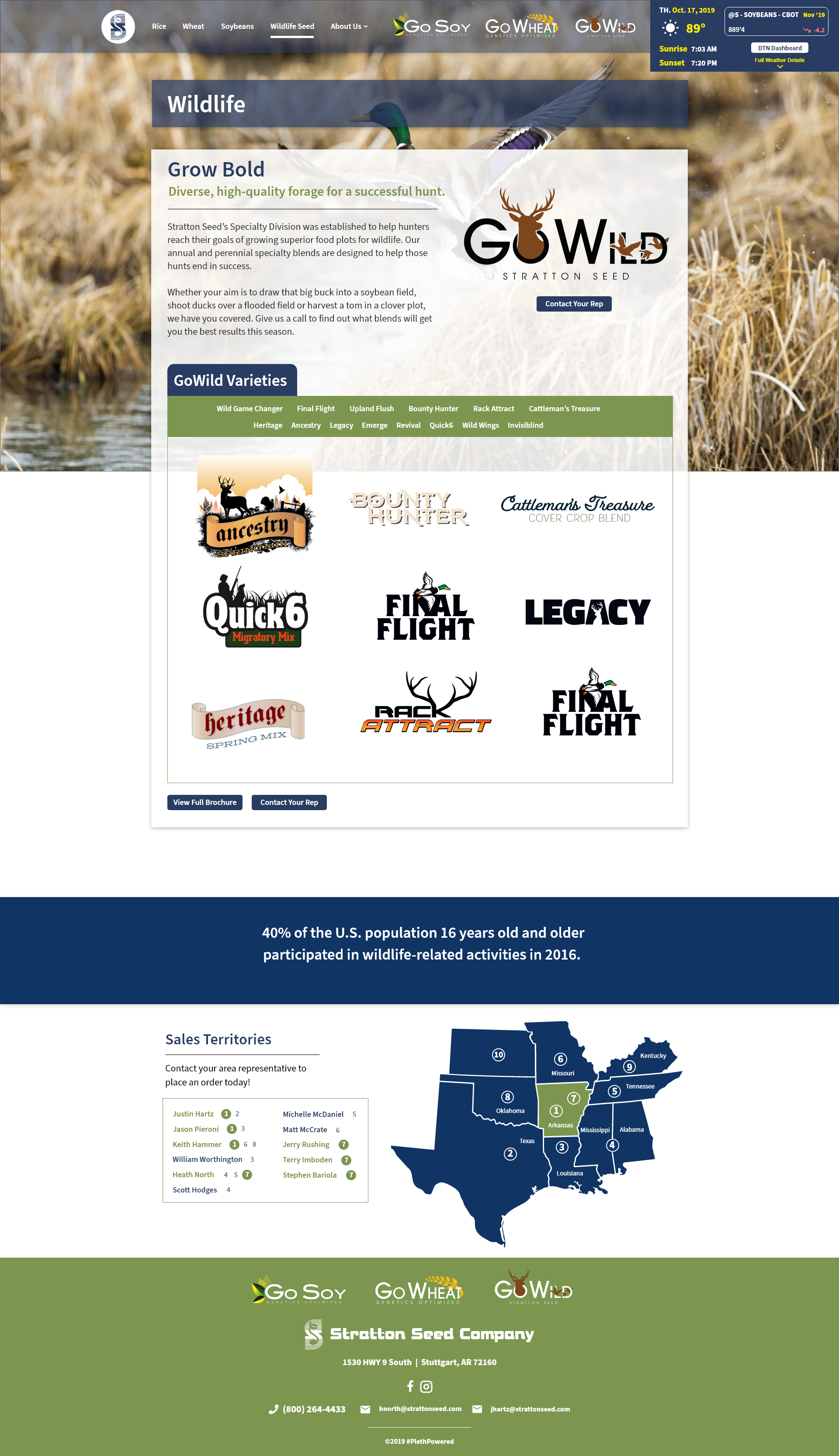 Wildlife page of Stratton Seed website