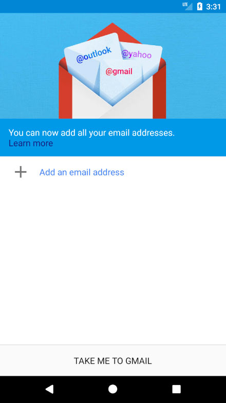Gmail launch screen