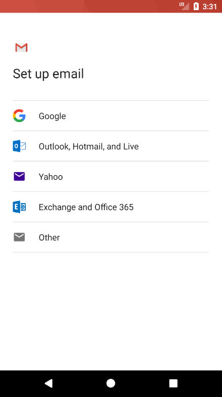 how to create email on android