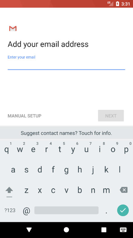 Add your email address